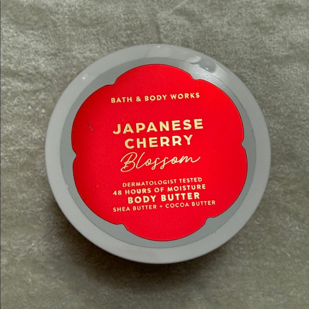 Bath & Body Works Japanese Cherry Blossom Body Butter - Red & Gray